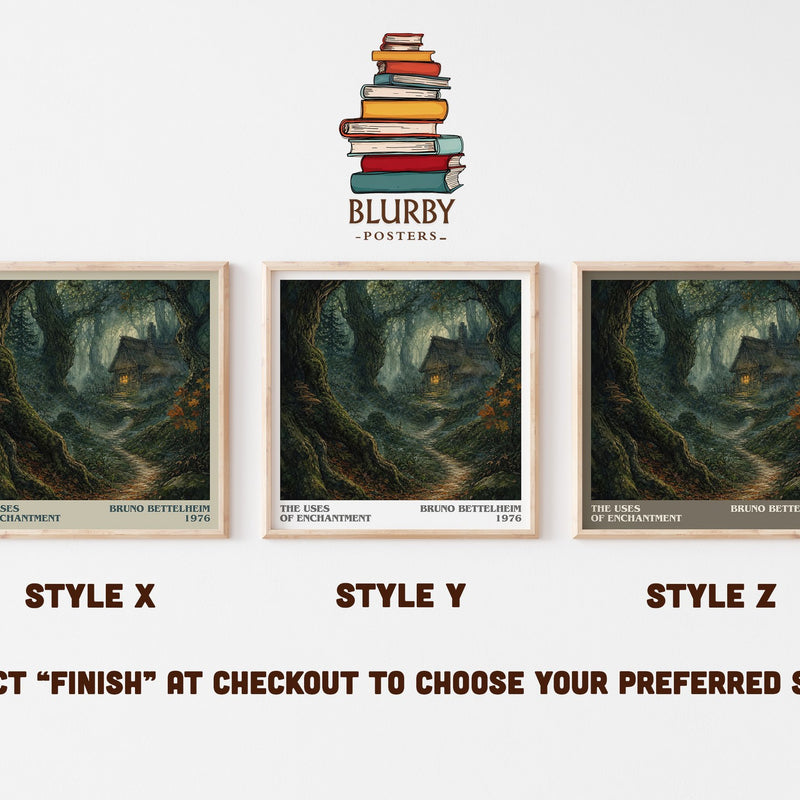 The Uses of Enchantment literary print in frame leaning in hallway – __new__:educational wall art