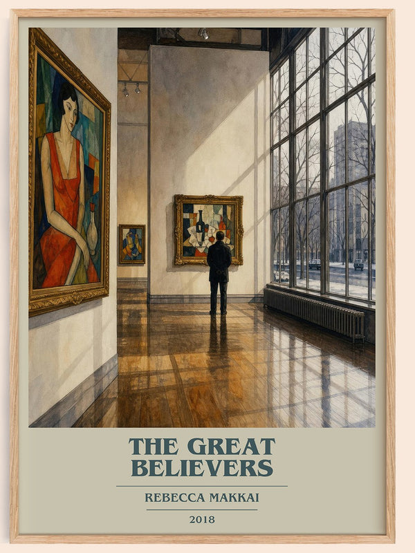 The Great Believers book cover book poster by Rebecca Makkai – framed literary art print