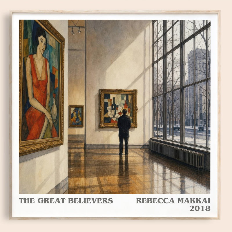 The Great Believers literary book poster by Rebecca Makkai – framed literary art print