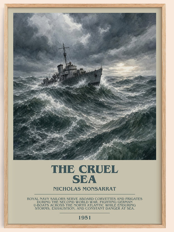 The Cruel Sea Bookish Wall Art by Nicholas Monsarrat – framed poster