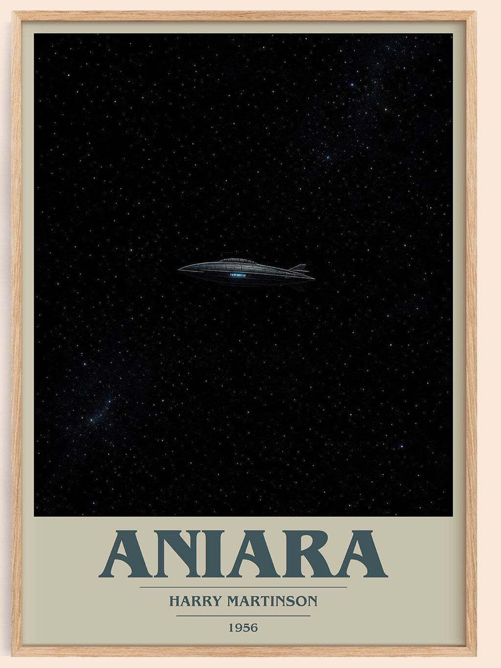 Aniara book cover book poster by Harry Martinson – framed literary art print