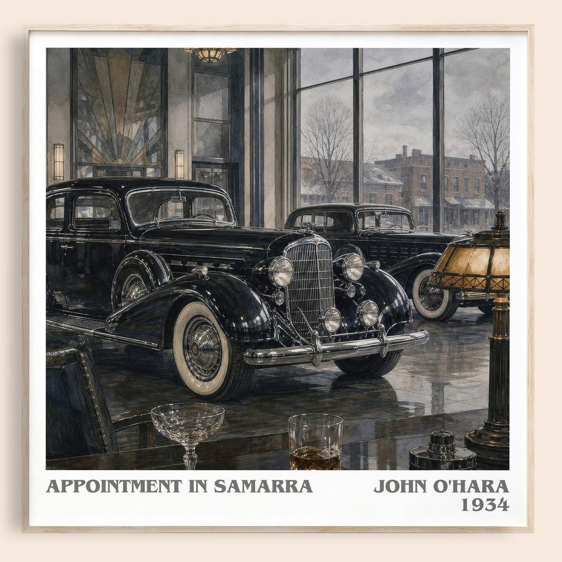 Appointment in Samarra literary book poster by John O'Hara – framed literary art print