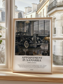 Appointment in Samarra Bookish Wall Art by John O'Hara – framed print by a bright window