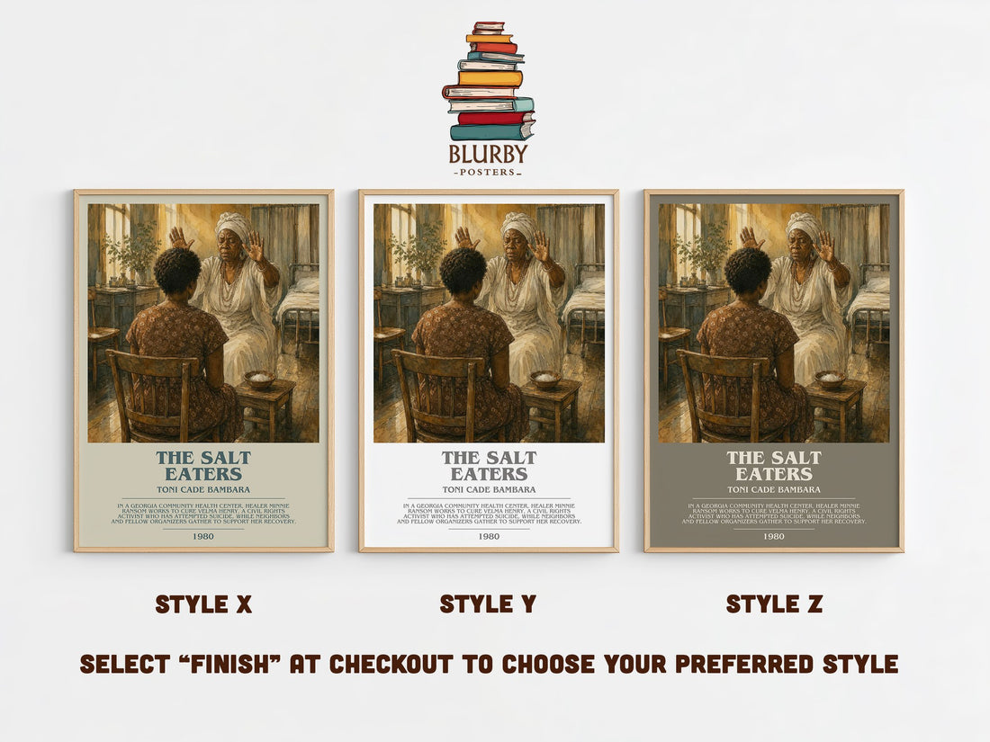 The Salt Eaters Bookish Wall Art by Toni Cade Bambara – Style X, Y and Z side by side – choose your finish