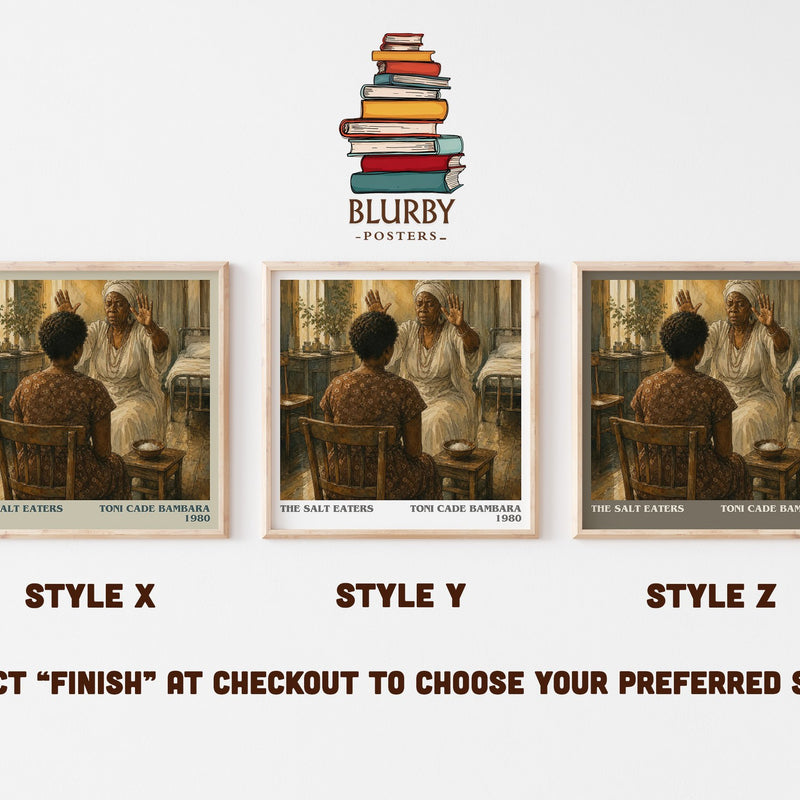 The Salt Eaters literary print in frame leaning in hallway – literary fiction wall art