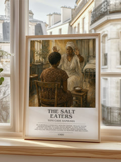The Salt Eaters Bookish Wall Art by Toni Cade Bambara – framed print by a bright window