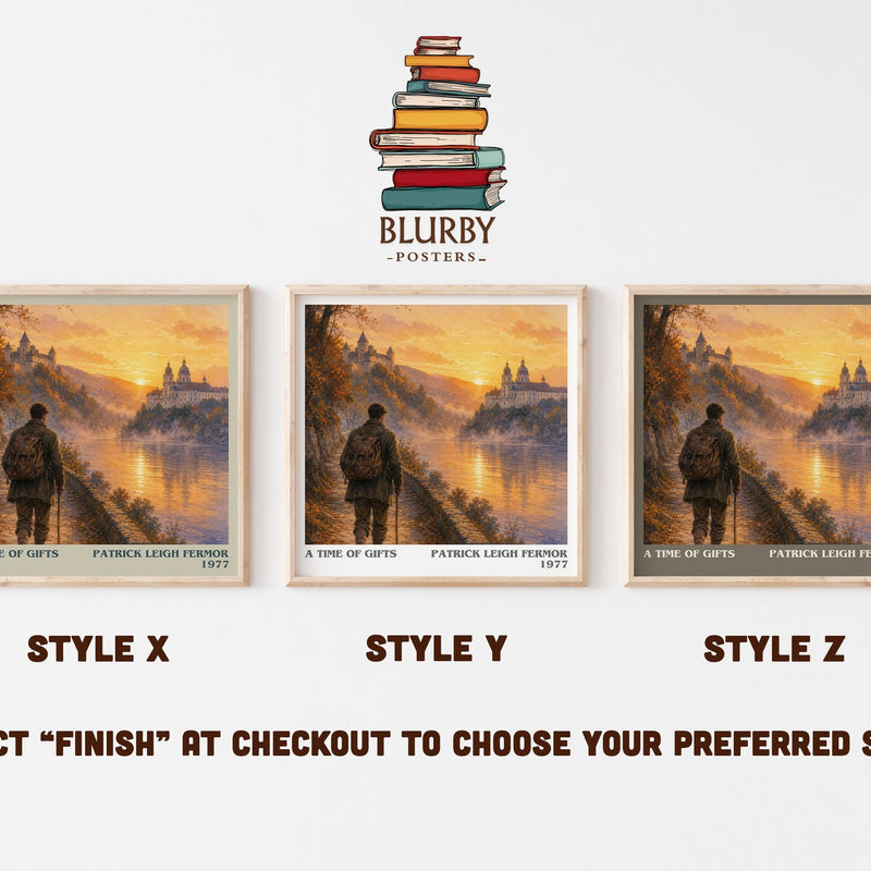 A Time Of Gifts literary print in frame leaning in hallway – memoir wall art