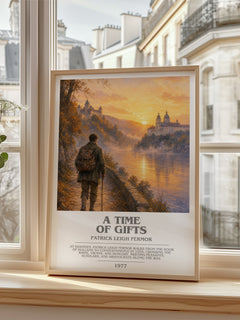 A Time Of Gifts Bookish Wall Art by Patrick Leigh Fermor – framed print by a bright window