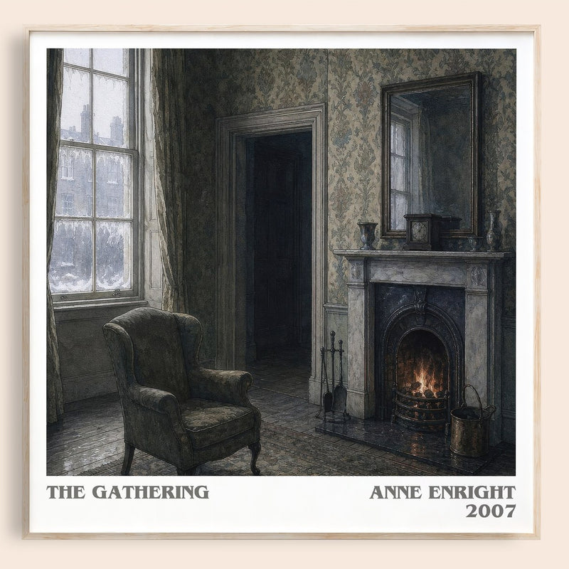 The Gathering literary book poster by Anne Enright – framed literary art print