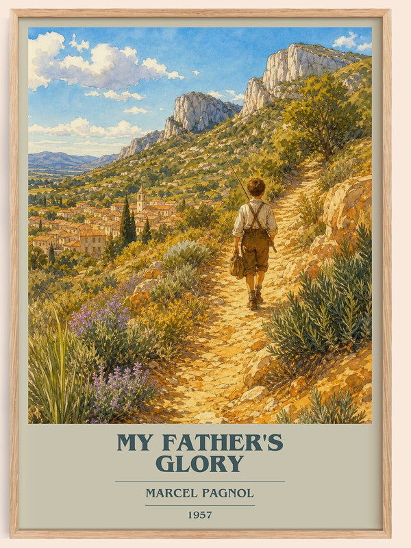 My Father's Glory book cover book poster by Marcel Pagnol – framed literary art print