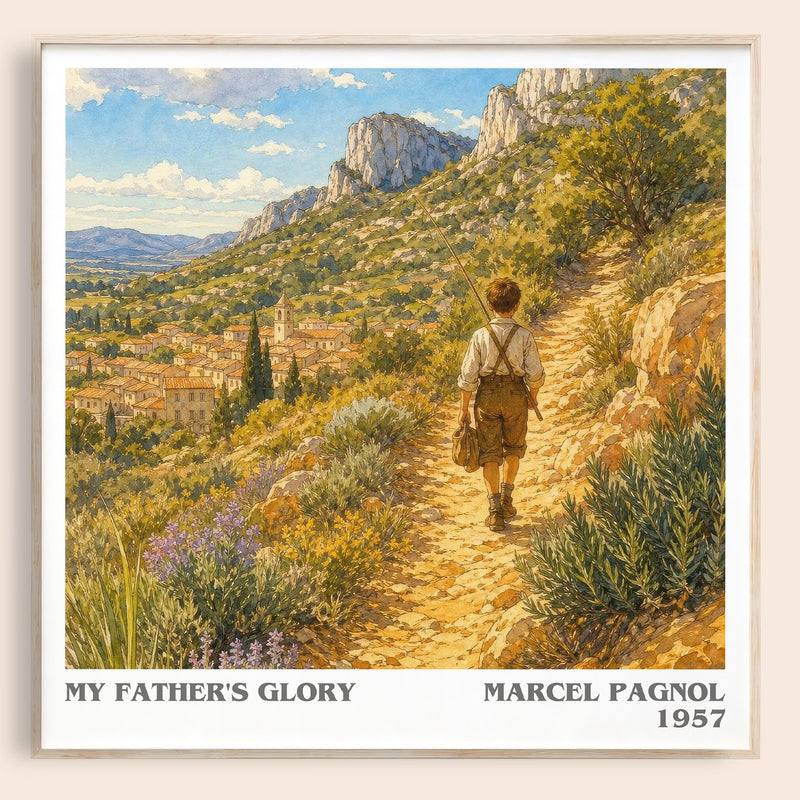 My Father's Glory literary book poster by Marcel Pagnol – framed literary art print