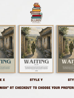 Waiting Bookish Wall Art by Ha Jin – Style X, Y and Z side by side – choose your finish