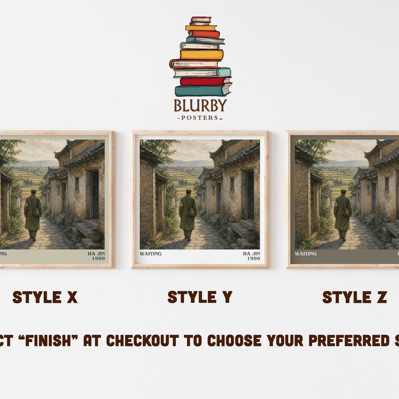 Waiting literary print in frame leaning in hallway – literary fiction wall art