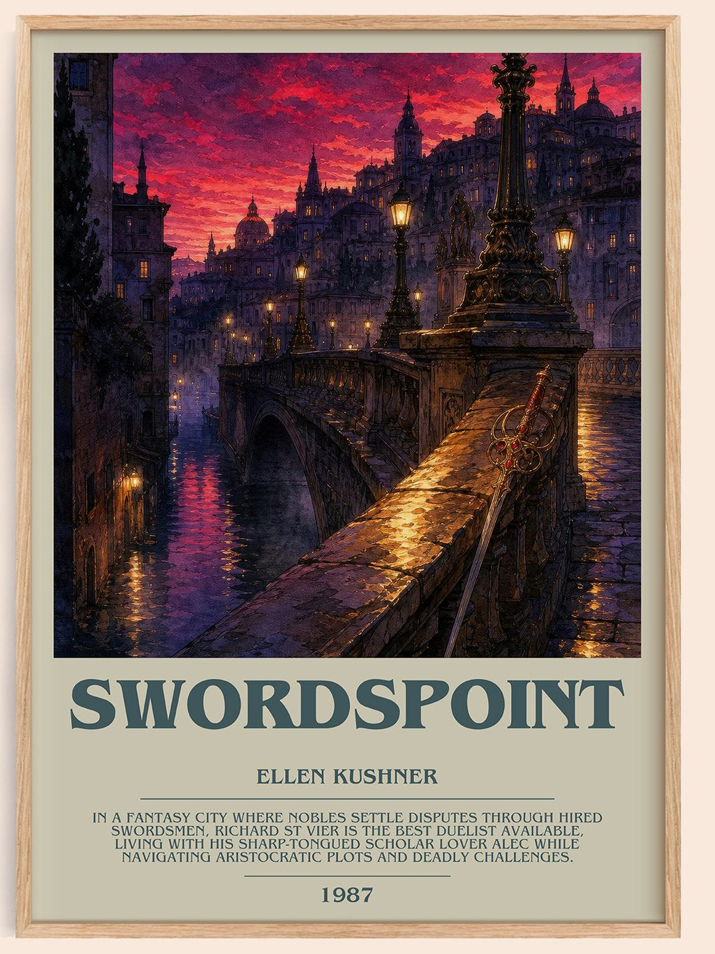 Swordspoint Bookish Wall Art by Ellen Kushner – framed poster
