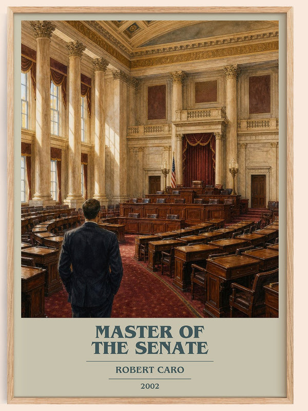 Master of the Senate book cover book poster by Robert Caro – framed literary art print