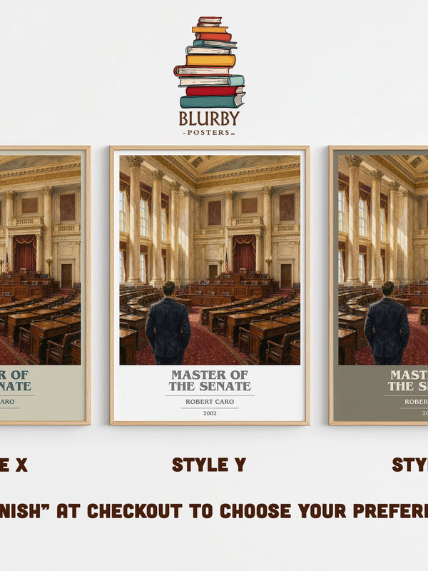 Master of the Senate book cover print in frame leaning in hallway – non fiction wall art