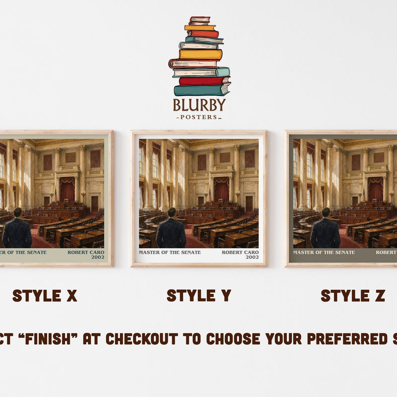 Master of the Senate literary print in frame leaning in hallway – non fiction wall art