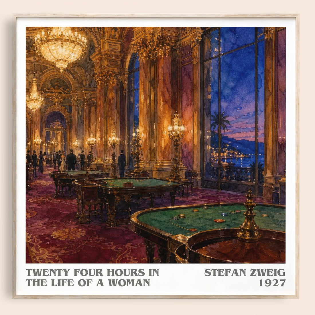Twenty Four Hours In The Life Of A Woman literary book poster by Stefan Zweig – framed literary art print