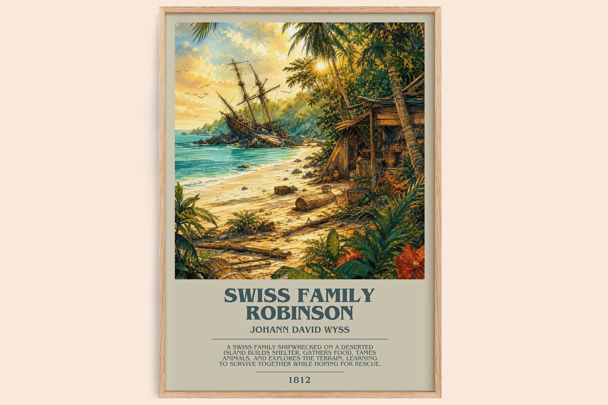 Swiss Family Robinson Bookish Wall Art by Johann David Wyss