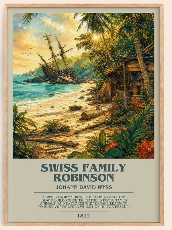 Swiss Family Robinson Bookish Wall Art by Johann David Wyss – framed poster
