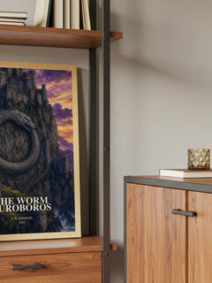 The Worm Ouroboros book watercolour illustration paper finish options – matte satin gloss