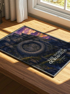 The Worm Ouroboros watercolour book poster framed on wall – fantasy wall art