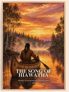 The Song of Hiawatha watercolour book poster by Henry Wadsworth Longfellow – framed literary art print