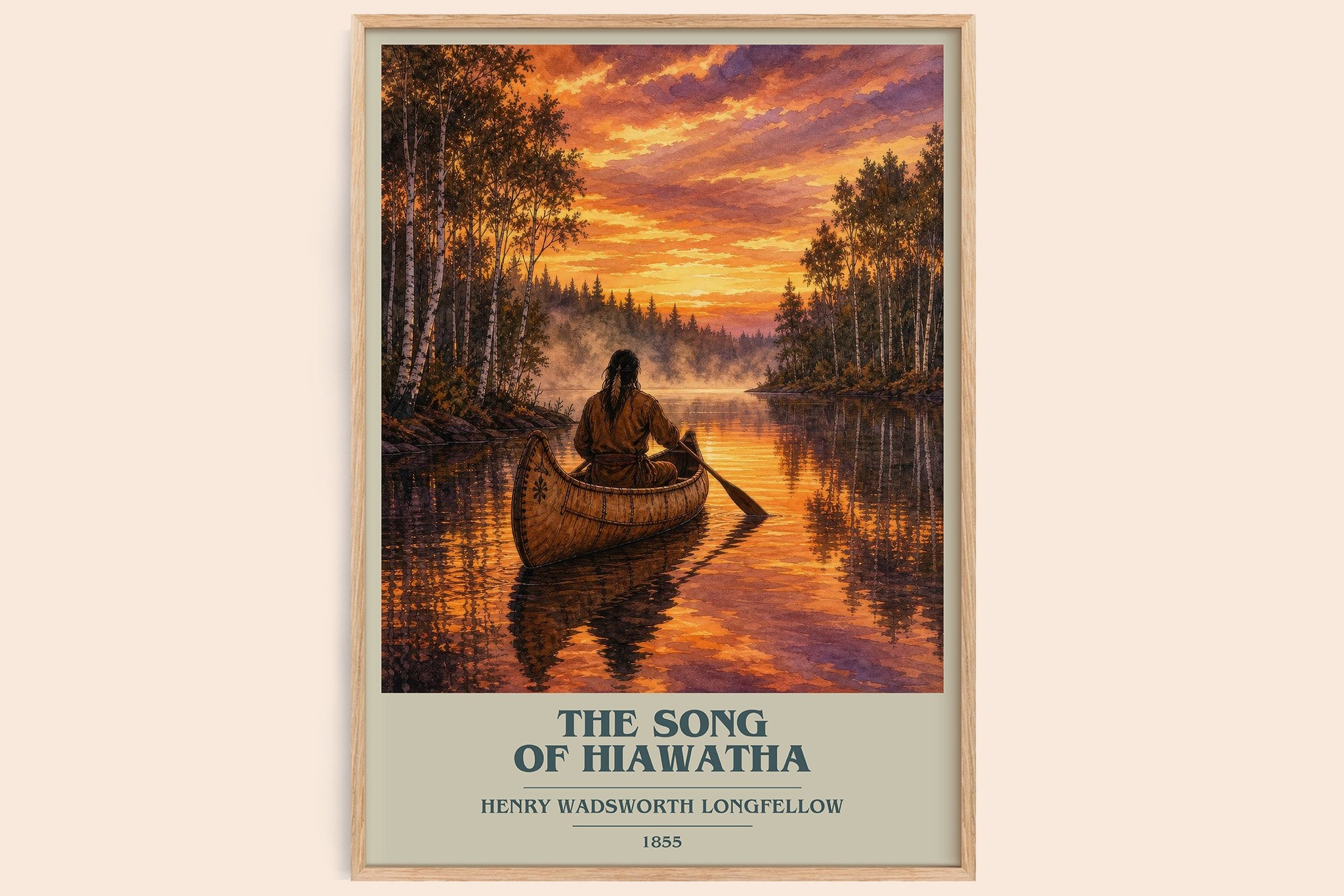 The Song of Hiawatha Book Cover Poster by Henry Wadsworth Longfellow