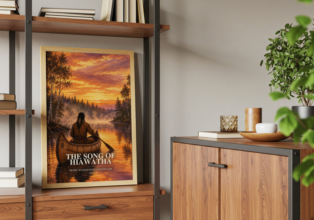 The Song of Hiawatha book watercolour illustration paper finish options – matte satin gloss