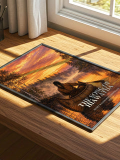 The Song of Hiawatha watercolour book poster framed on wall – poetry wall art