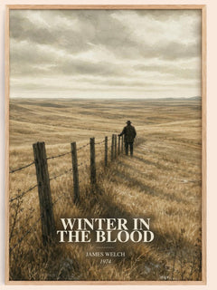 Winter In The Blood watercolour book poster by James Welch – framed literary art print