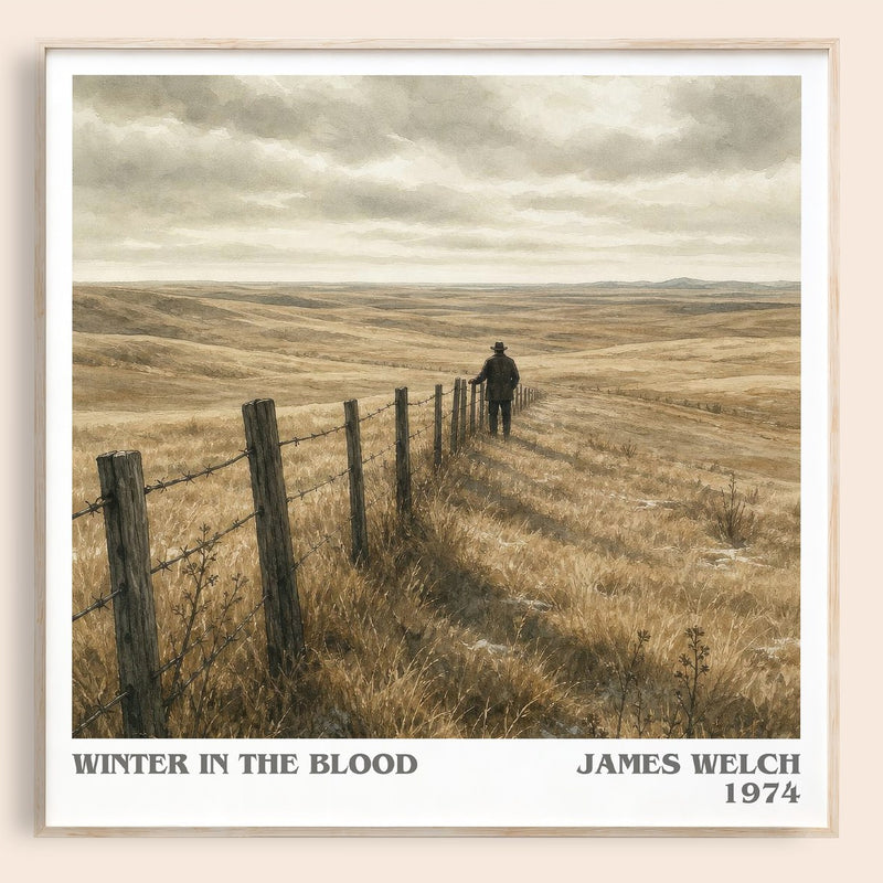Winter In The Blood literary book poster by James Welch – framed literary art print