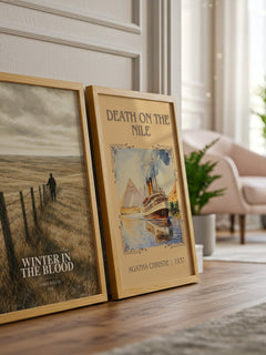 Winter In The Blood watercolour print framed by window – literary home decor