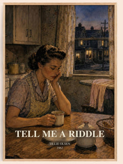 Tell Me a Riddle watercolour book poster by Tillie Olsen – framed literary art print
