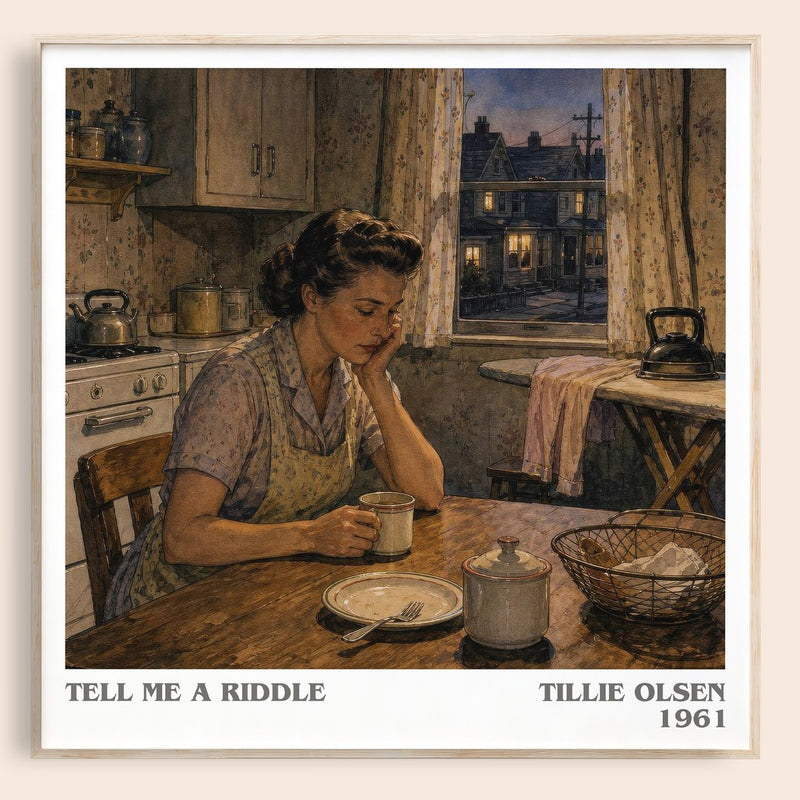 Tell Me a Riddle literary book poster by Tillie Olsen – framed literary art print