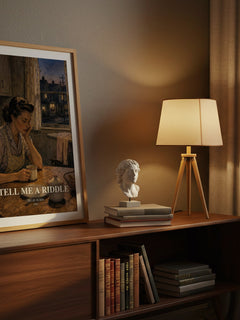 Tell Me a Riddle watercolour print on bookshelf – Tillie Olsen fan gift