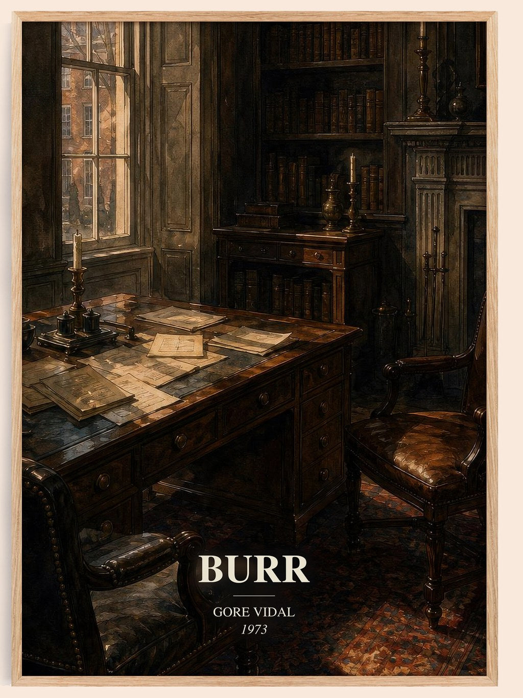 Burr watercolour book poster by Gore Vidal – framed literary art print