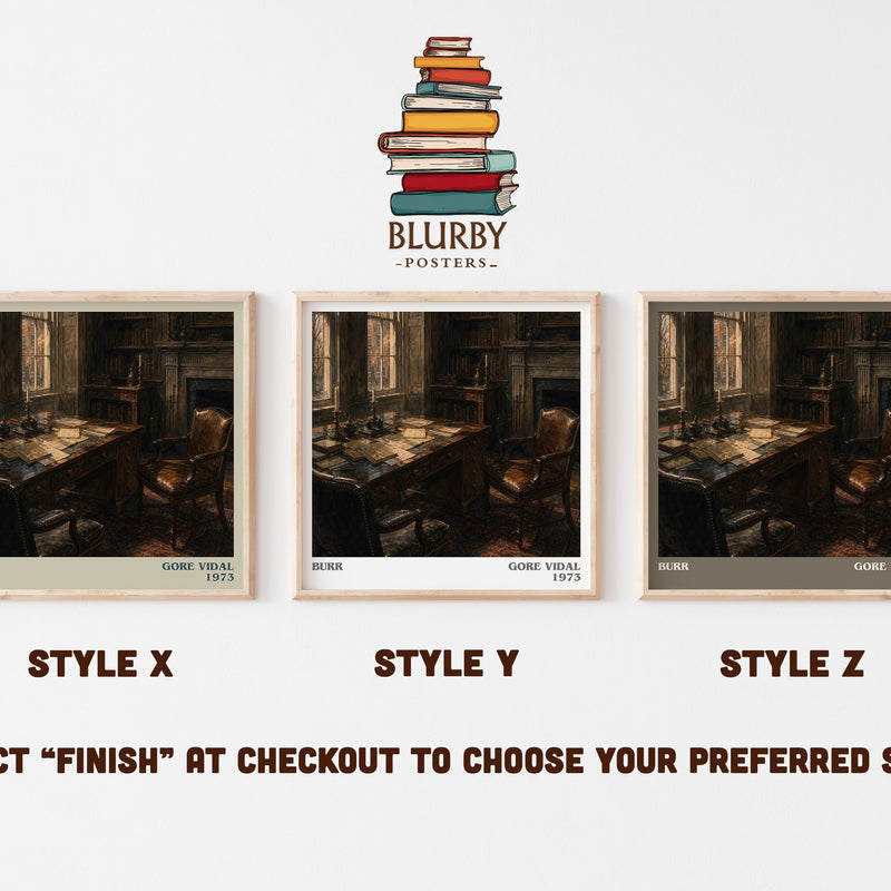 Burr literary print in frame leaning in hallway – historical fiction wall art