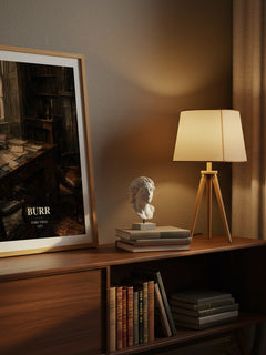 Burr watercolour print on bookshelf – Gore Vidal fan gift