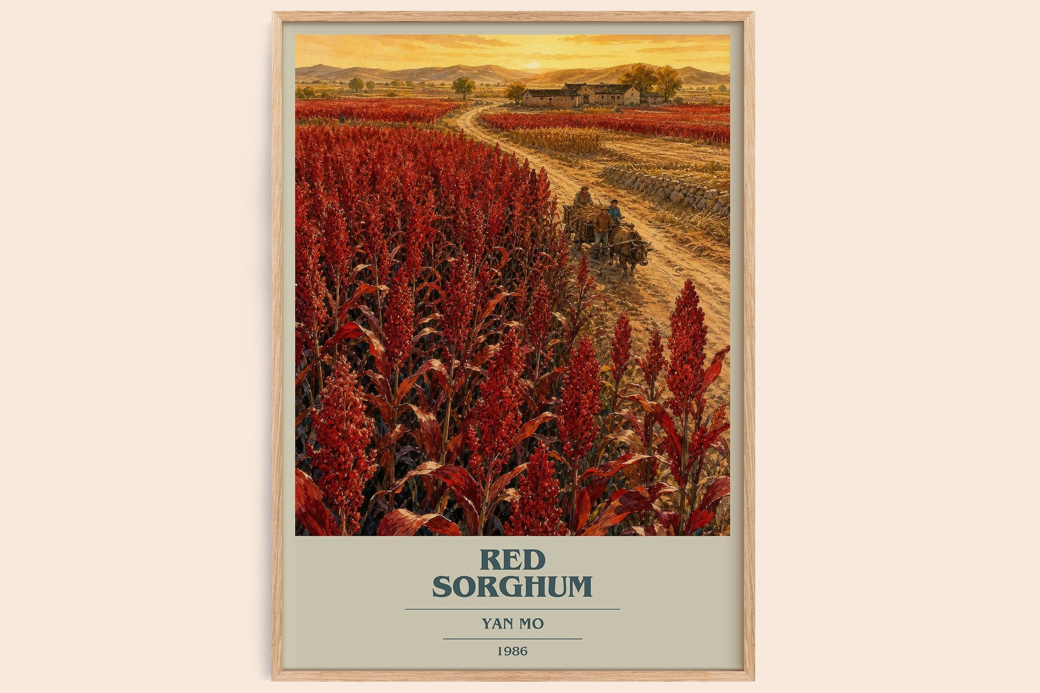 Red Sorghum Book Cover Poster by Yan Mo