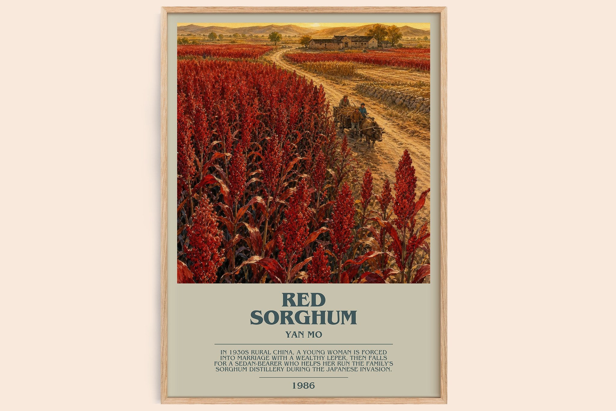 Red Sorghum Bookish Wall Art by Yan Mo