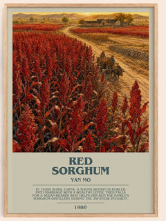 Red Sorghum Bookish Wall Art by Yan Mo – framed poster