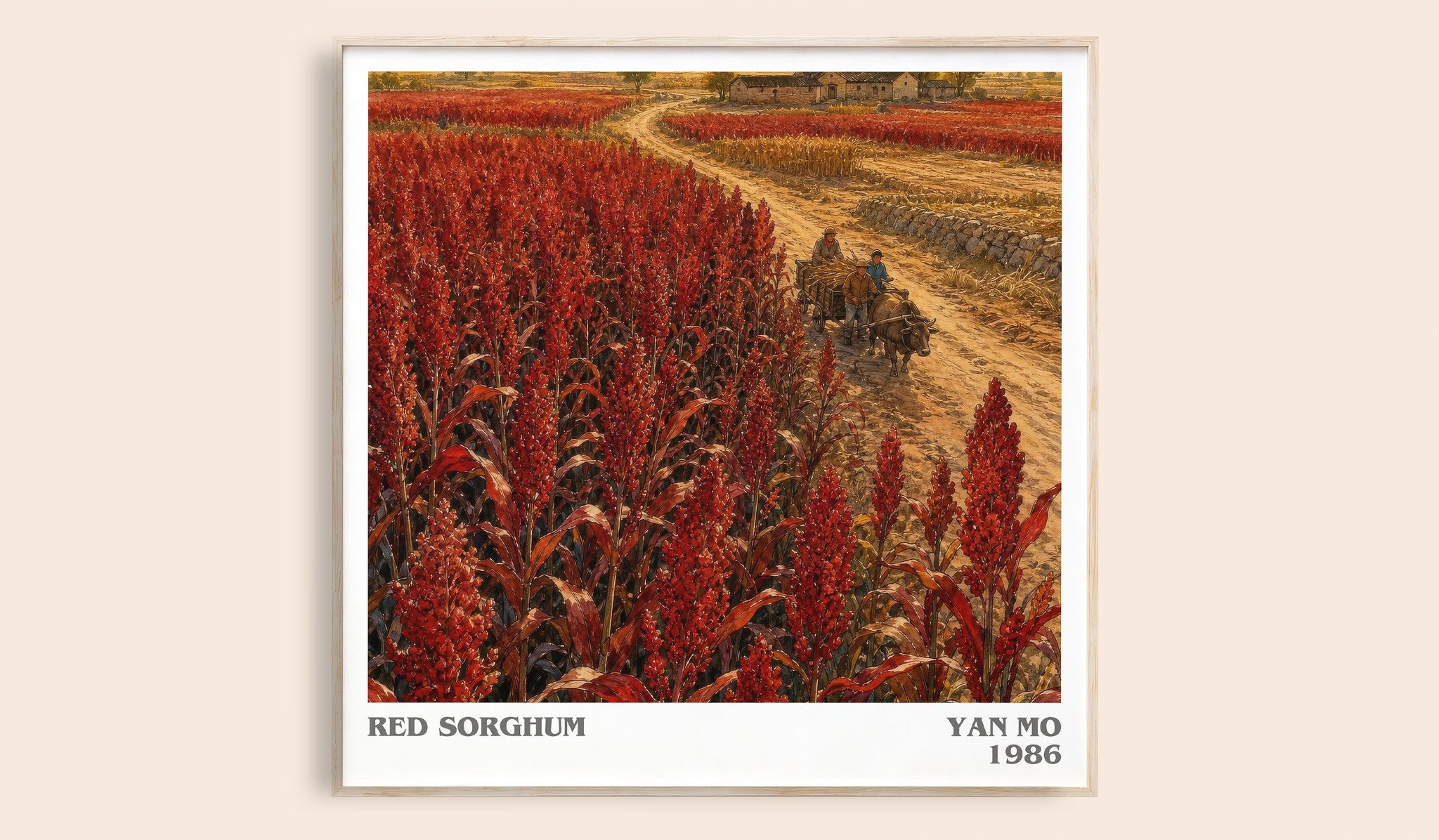 Red Sorghum Literary Art Print by Yan Mo