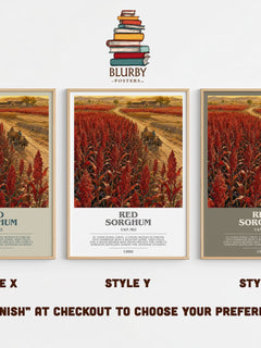 Red Sorghum Bookish Wall Art by Yan Mo – Style X, Y and Z side by side – choose your finish