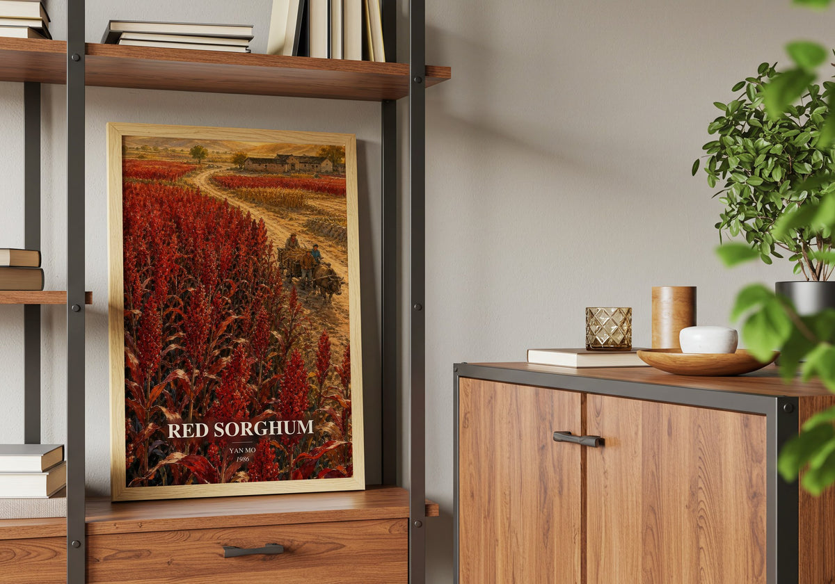 Red Sorghum book watercolour illustration paper finish options – matte satin gloss