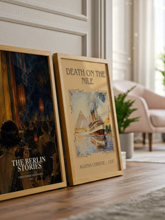 The Berlin Stories watercolour print framed by window – literary home decor