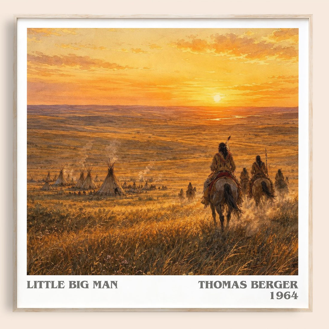 Little Big Man literary book poster by Thomas Berger – framed literary art print