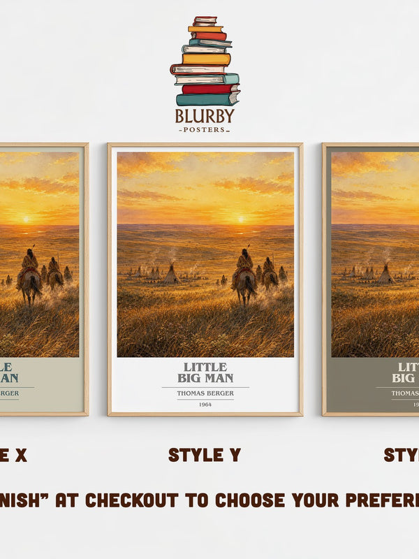 Little Big Man book cover print in frame leaning in hallway – historical fiction wall art
