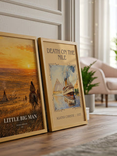 Little Big Man watercolour print framed by window – literary home decor