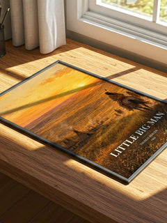 Little Big Man watercolour book poster framed on wall – historical fiction wall art